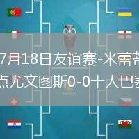 2026年7月18日友谊赛-米蕾蒂失单刀佩林扑点尤文图斯0-0十人巴塞尔